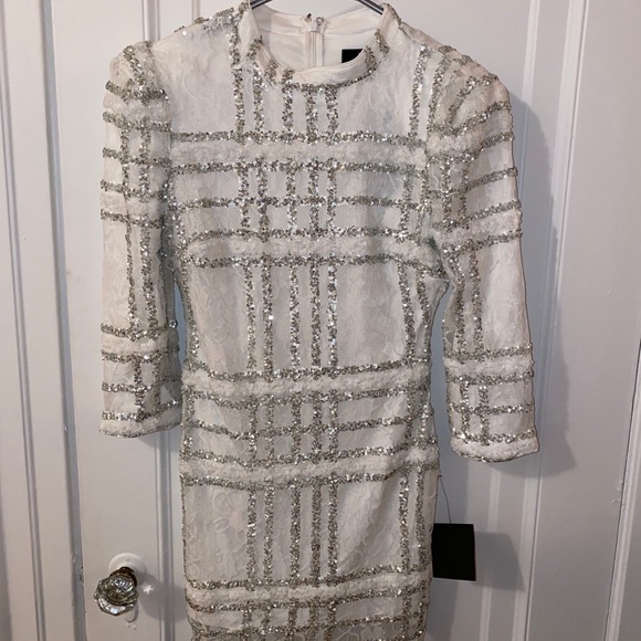 White sequin/lace mini dress! - Picture 4 of 4